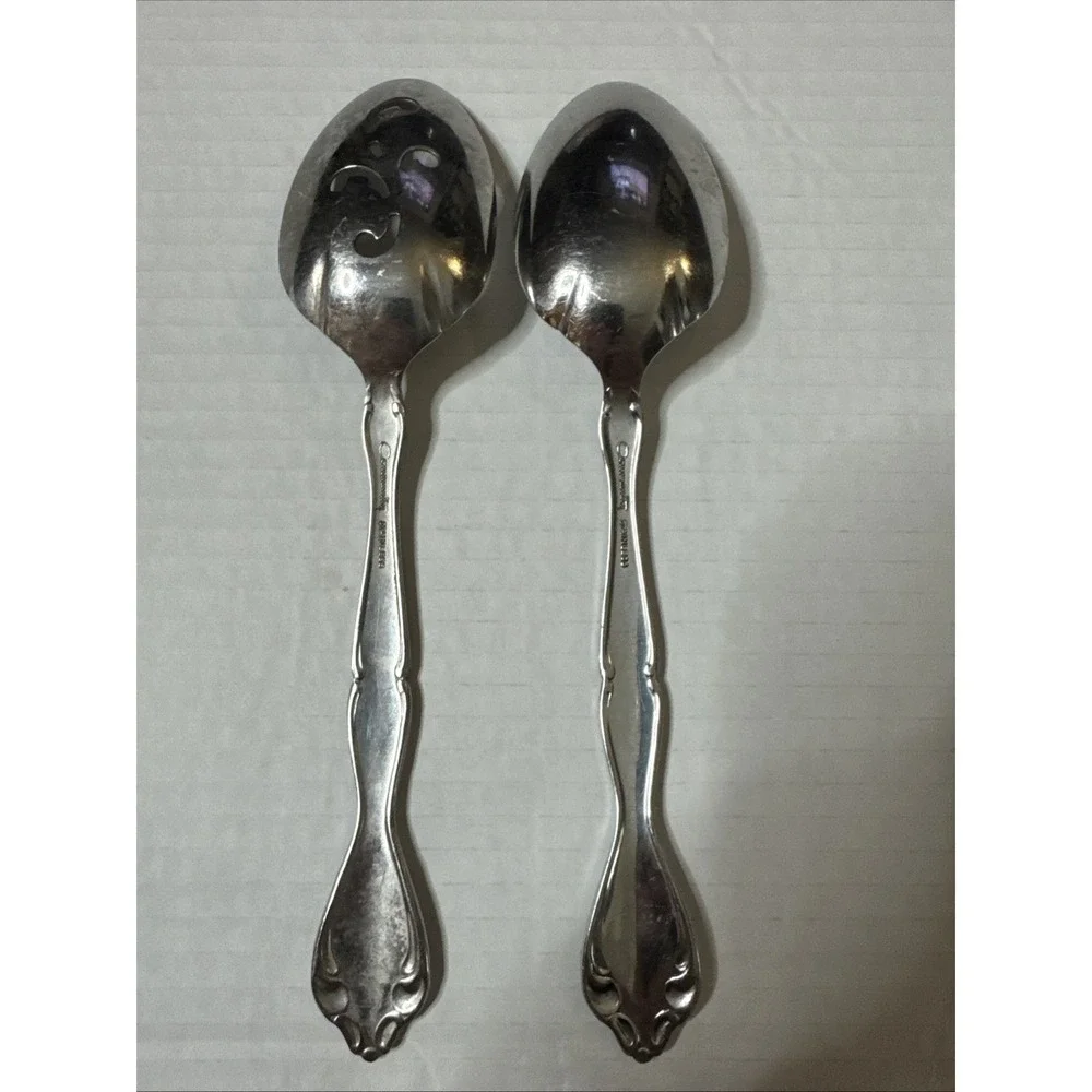 Oneida Community CANTATA Glossy 2 Stainless SERVING Slotted And Serving Spoon